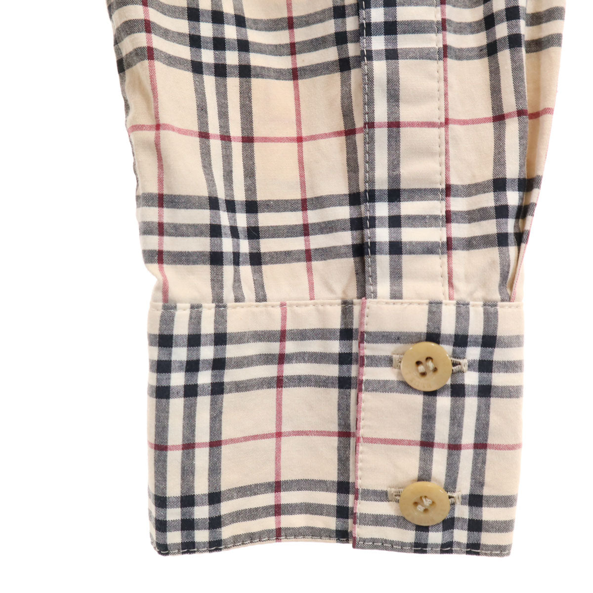 BURBERRY LONDON BLUE LABEL バーバリー ロンドン ブルーレーベル 日本製 ノバチェック 長袖 シャツ 38 ベージュ 三陽商会 レディース