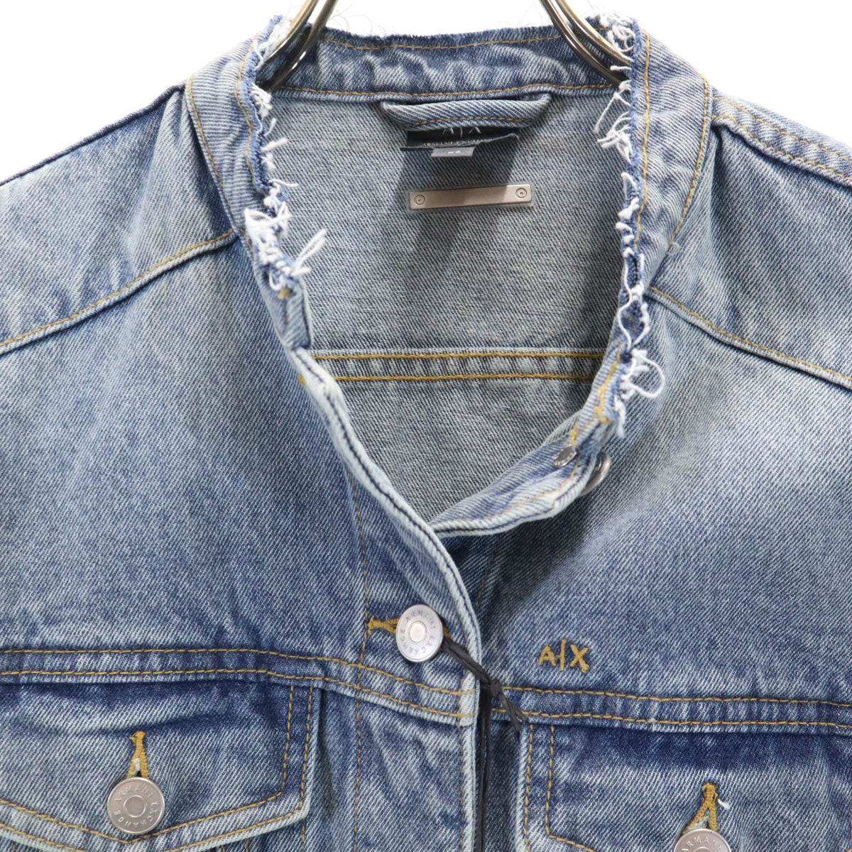 ARMANI EXCHANGE アルマーニエクスチェンジ デニムジャケット XS ウォッシュブルー ジージャン トラッカー レディース