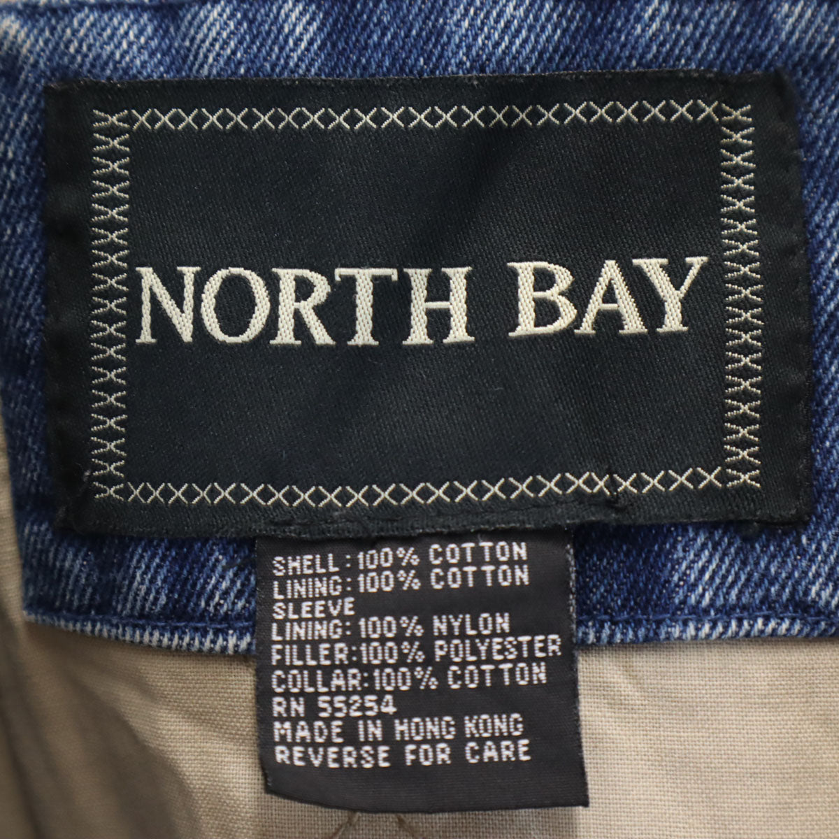 NORTH BAY ノースベイ 90s 異素材切替 デニムジャケット L ジージャン 薄中綿入り メンズ