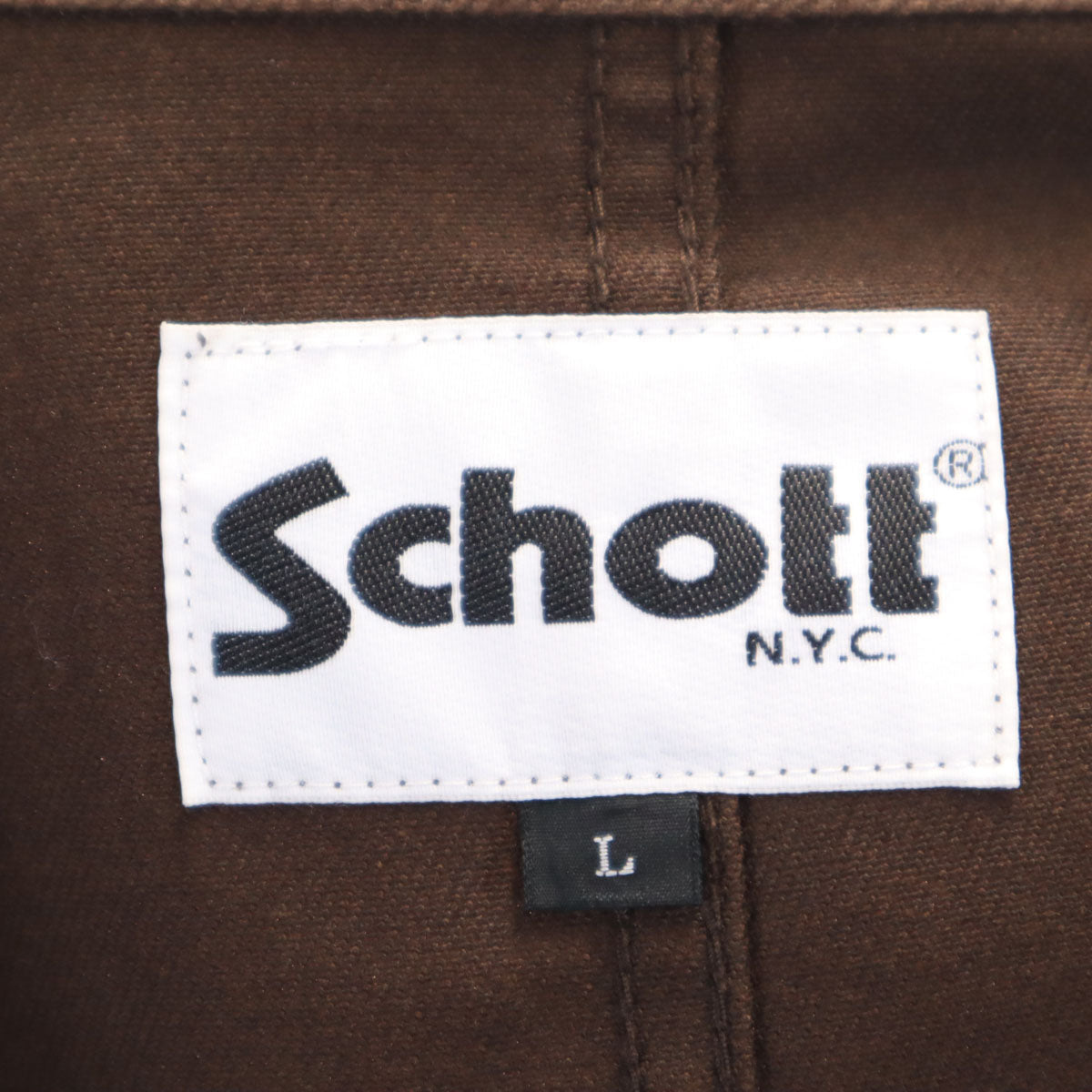 schott ショット ワークジャケット 上下 セットアップ L ブラウン メンズ
