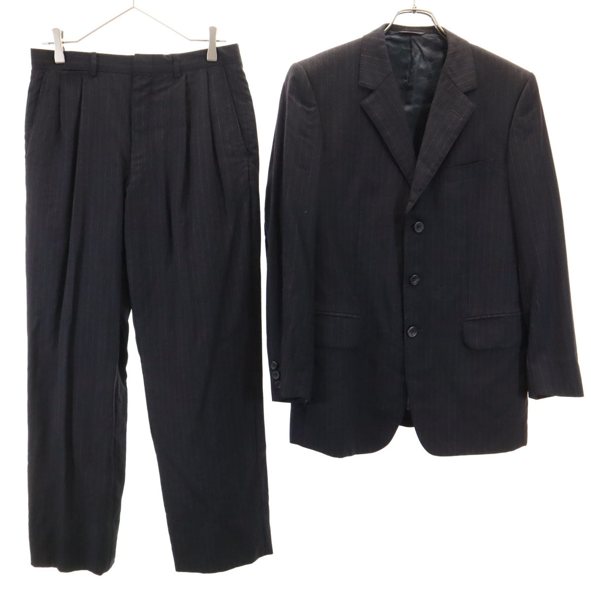 PAUL SMITH COLLECTION ポールスミスコレクション ストライプ柄 スーツ 上下 セットアップ M ブラック系 メンズ