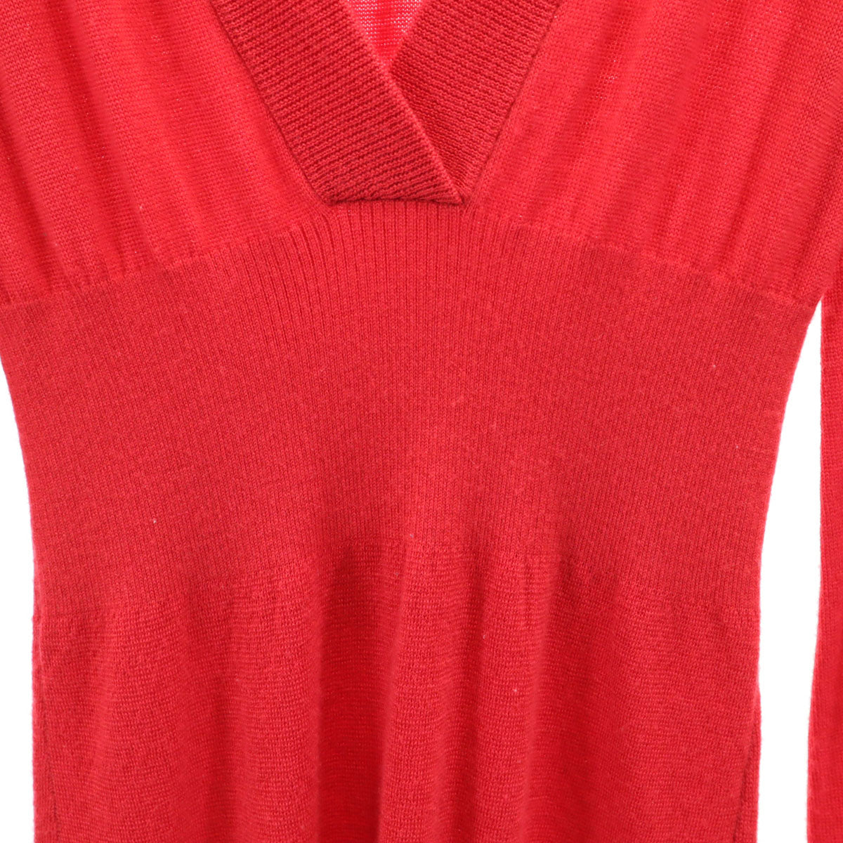 ARMANI EXCHANGE アルマーニエクスチェンジ メリノウール 長袖 ニット ワンピース M レッド レディース