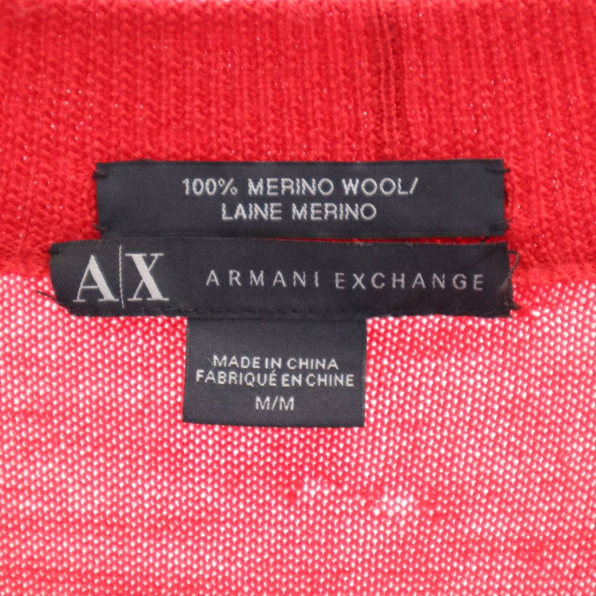 ARMANI EXCHANGE アルマーニエクスチェンジ メリノウール 長袖 ニット ワンピース M レッド レディース