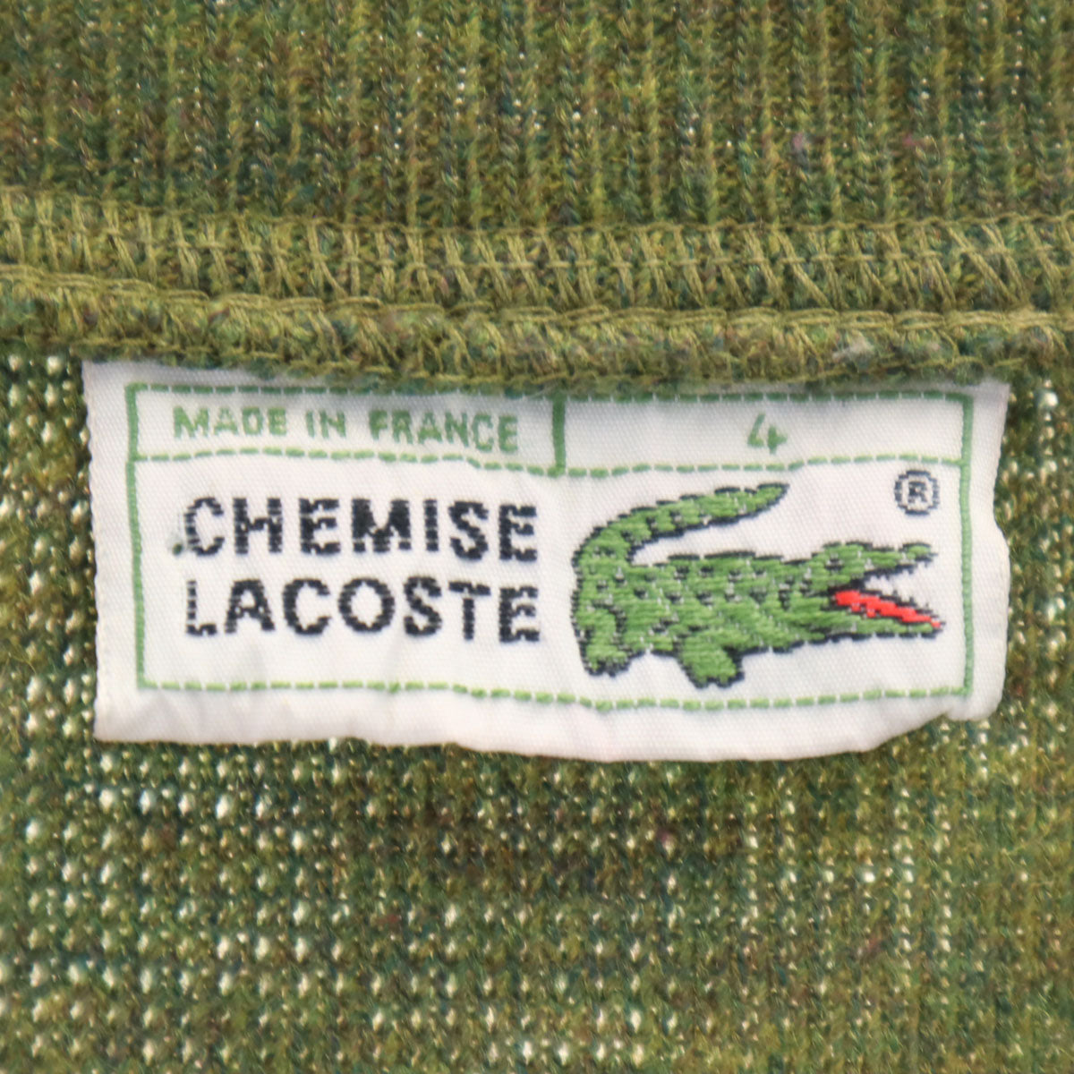 CHEMISE LACOSTE シュミーズラコステ 70s 80s フランス製 ヴィンテージ 長袖 セーター 4 オリーブ系 ニット メンズ