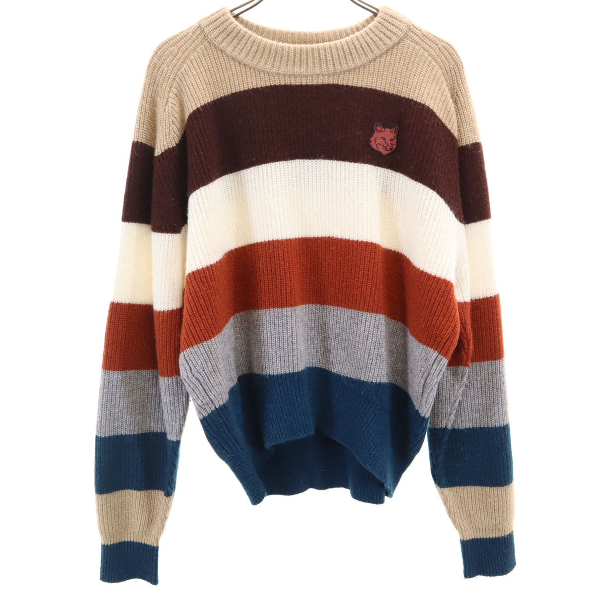 MAISON KITSUNE メゾンキツネ ボーダー柄 長袖 セーター XS マルチ ニット レディース