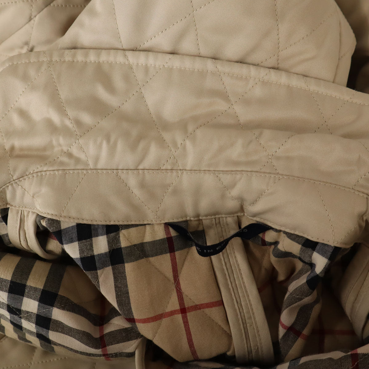BURBERRY LONDON バーバリーロンドン 英国製 キルティングジャケット L ベージュ レディース