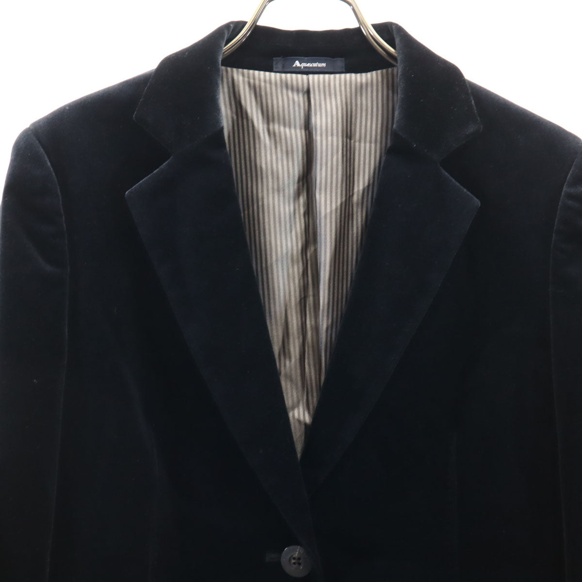 Aquascutum アクアスキュータム 日本製 デニムテーラードジャケット 7F ブラック レディース
