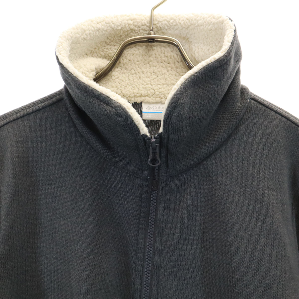 Columbia コロンビア ジップ ニットジャケット XL カーキ系 アウトドア レディース