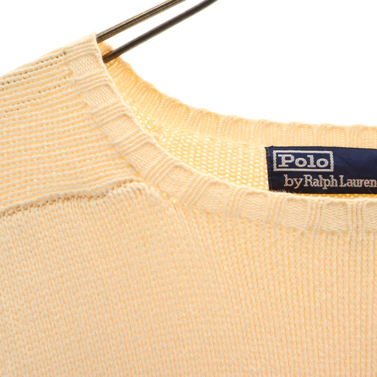 Polo by Ralph Lauren ポロバイラルフローレン 90s オールド ポロベア 長袖 ニット M ベージュ メンズ