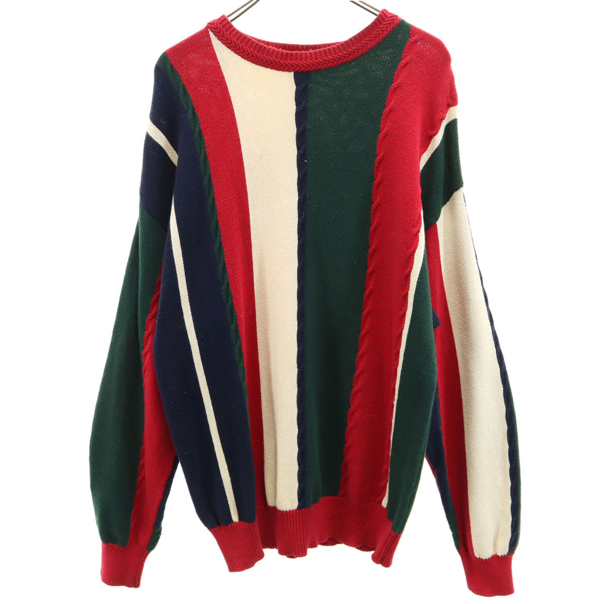 NAUTICA ノーティカ 90s オールド ストライプ柄 長袖 ニット L メンズ
