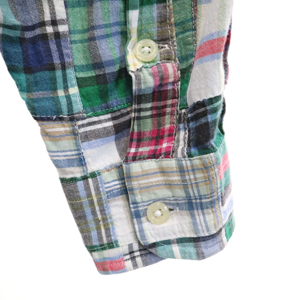 RALPH RALPH LAUREN ラルフラルフローレン 90s チェック柄 長袖 パッチワーク シャツ M メンズ