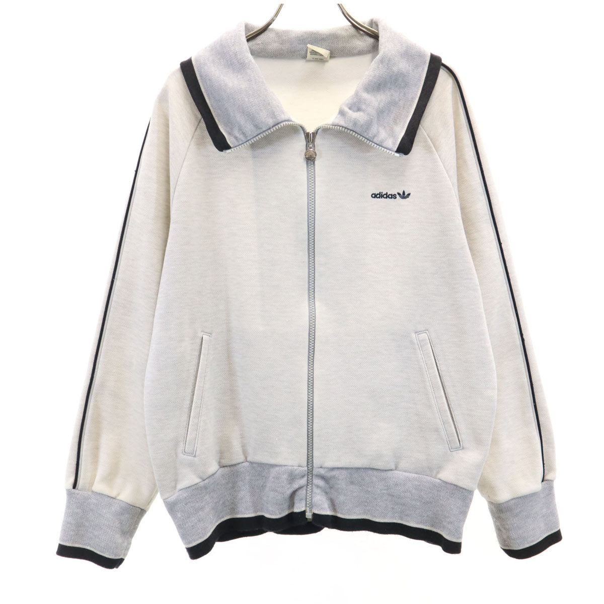 adidas アディダス 70s 西ドイツタグ ヴィンテージ スウェット ジップジャケット 3 グレー メンズ