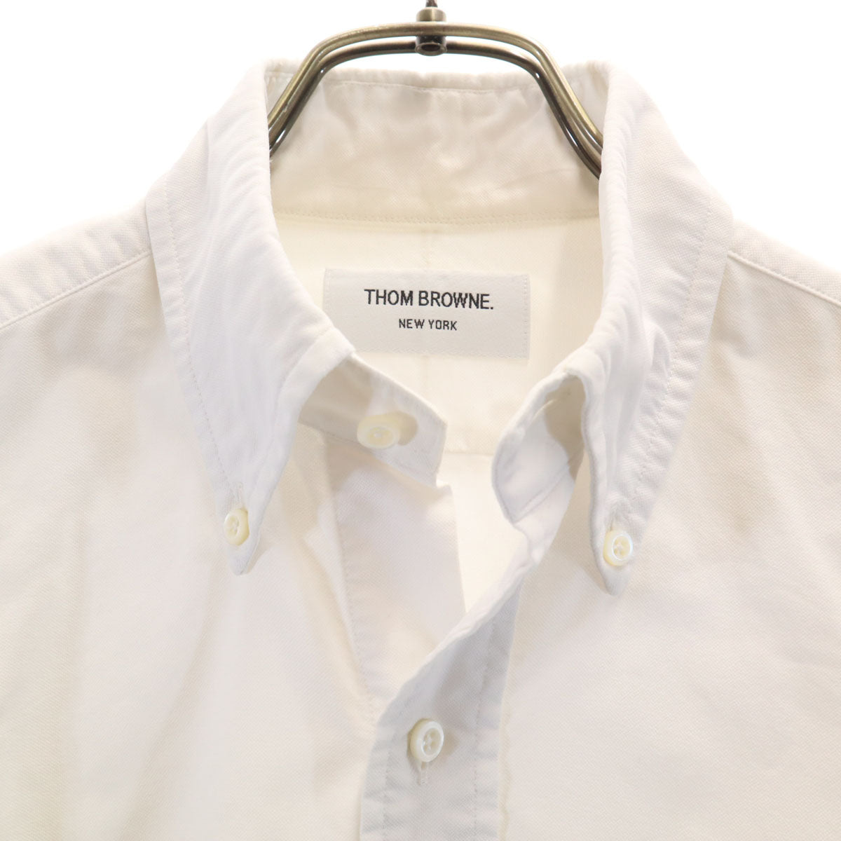 THOM BROWNE トムブラウン 長袖 オックスフォードシャツ ホワイト メンズ