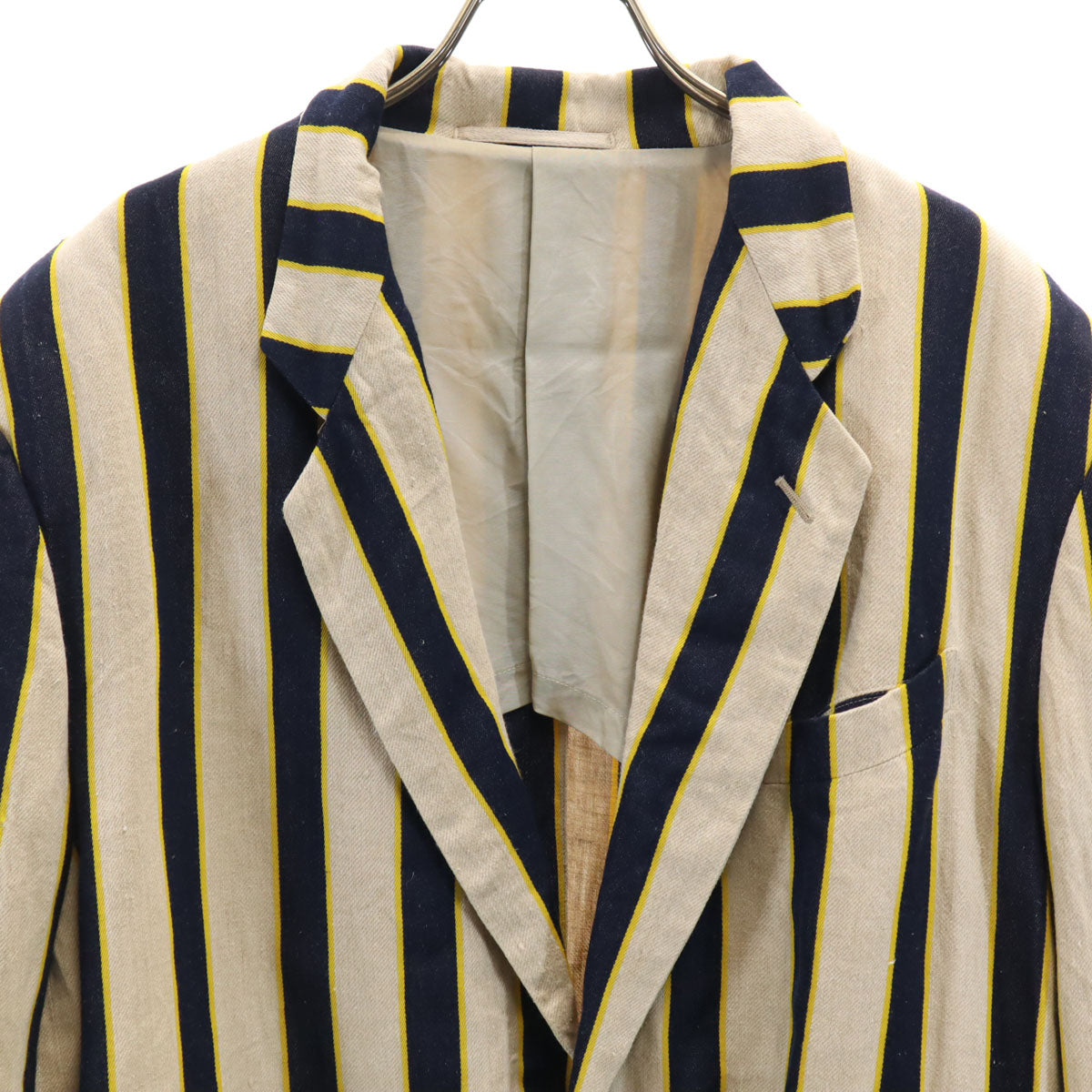 COMME des GARCONS HOMME PLUS コムデギャルソンオムプリュス 1990年 90s 日本製 オールド ストライプ柄 テーラードジャケット M ブラック メンズ