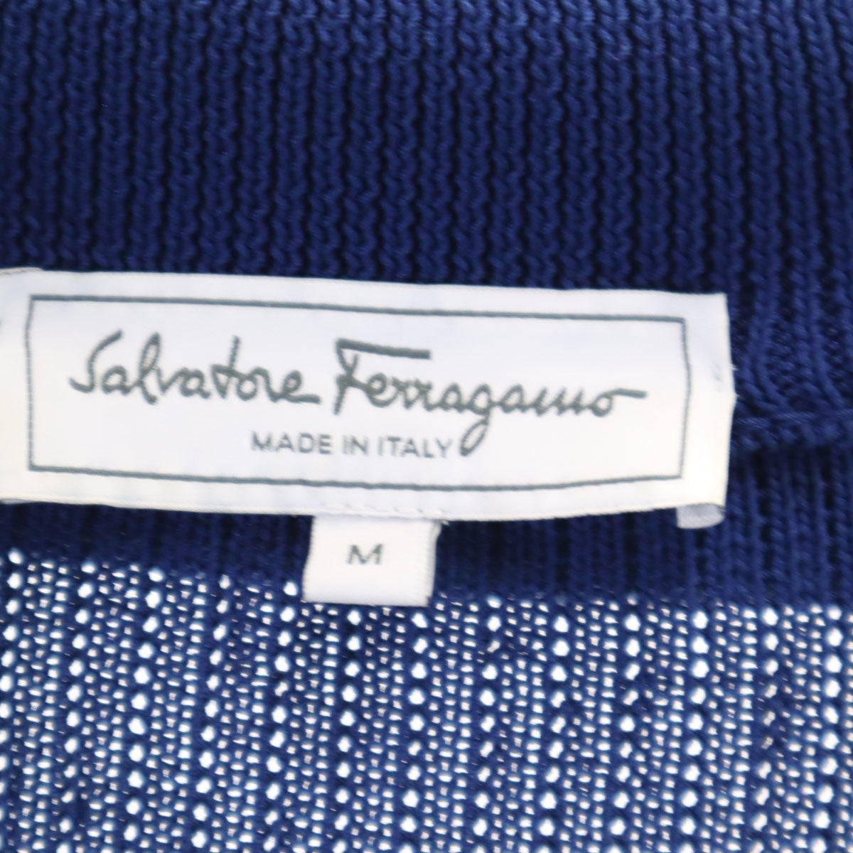 Salvatore Ferragamo サルヴァトーレフェラガモ 長袖 Vネック ニット M ネイビー セーター レディース