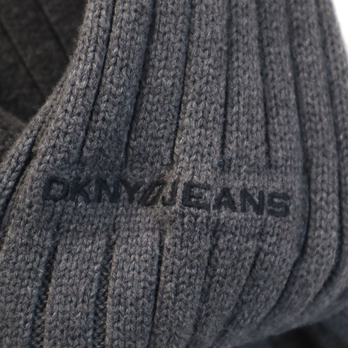 DKNY JEANS ダナキャランニューヨークジーンズ 日本製 リブ ニットジャケット M チャコールグレー メンズ
