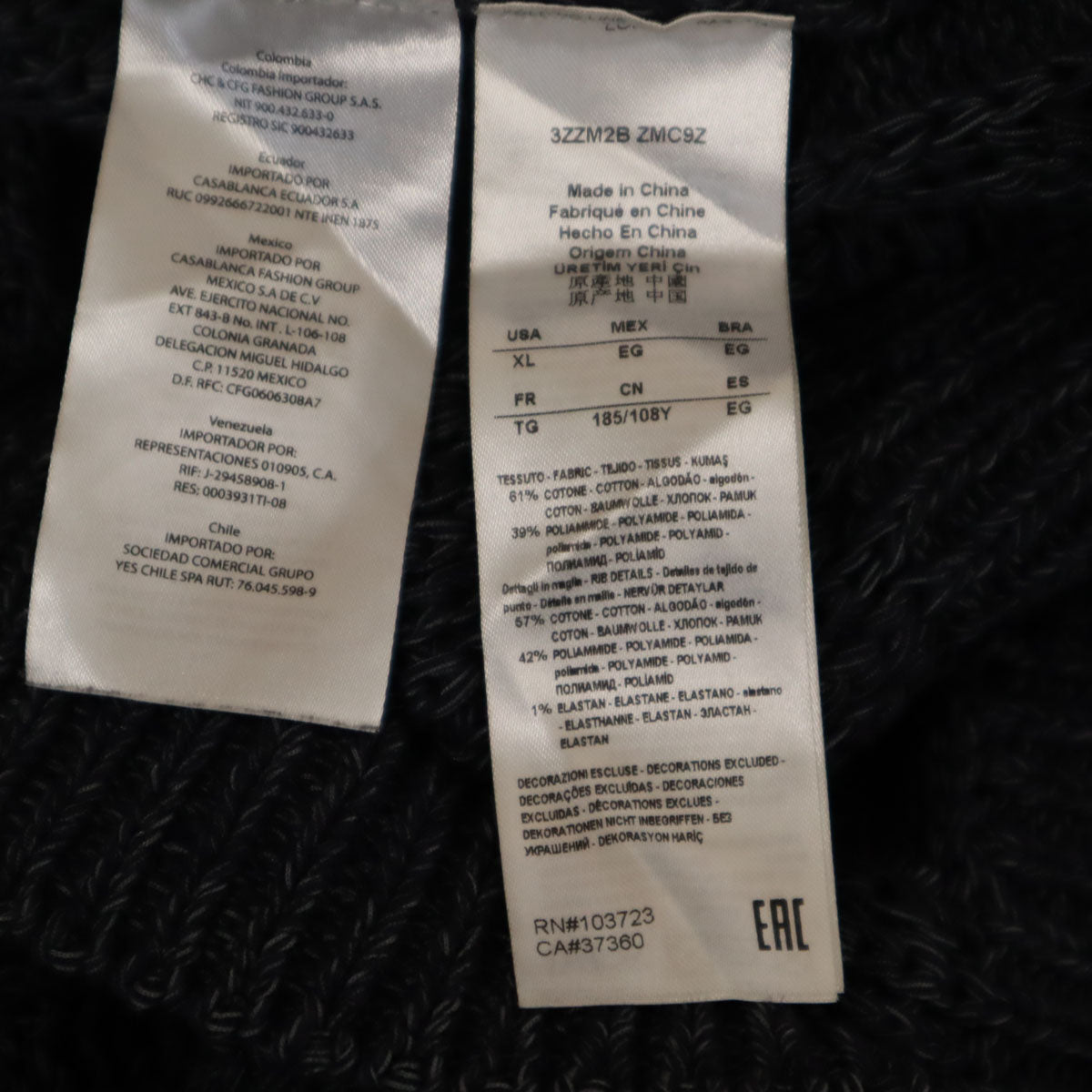 ARMANI EXCHANGE アルマーニエクスチェンジ 長袖 ニット XL チャコール セーター メンズ