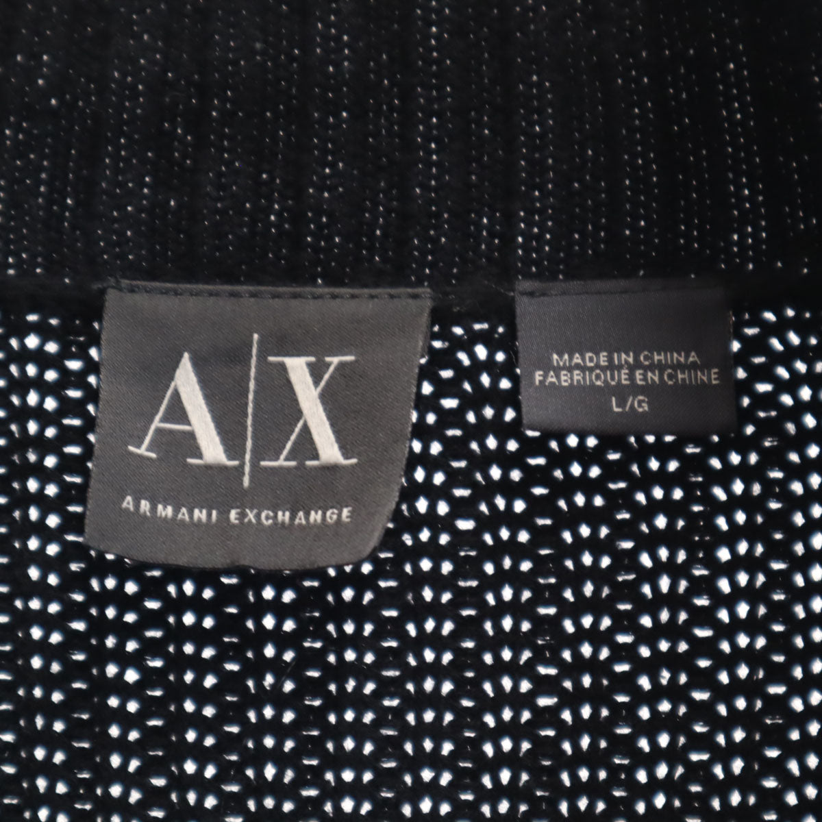 ARMANI EXCHANGE アルマーニエクスチェンジ ニットジャケット L ブラック メンズ