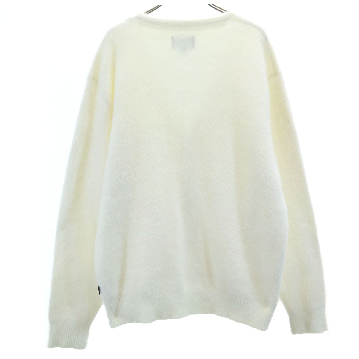 美品 STUSSY ステューシー 22AW 長袖 Vネック ニットカーディガン L ホワイト メンズ