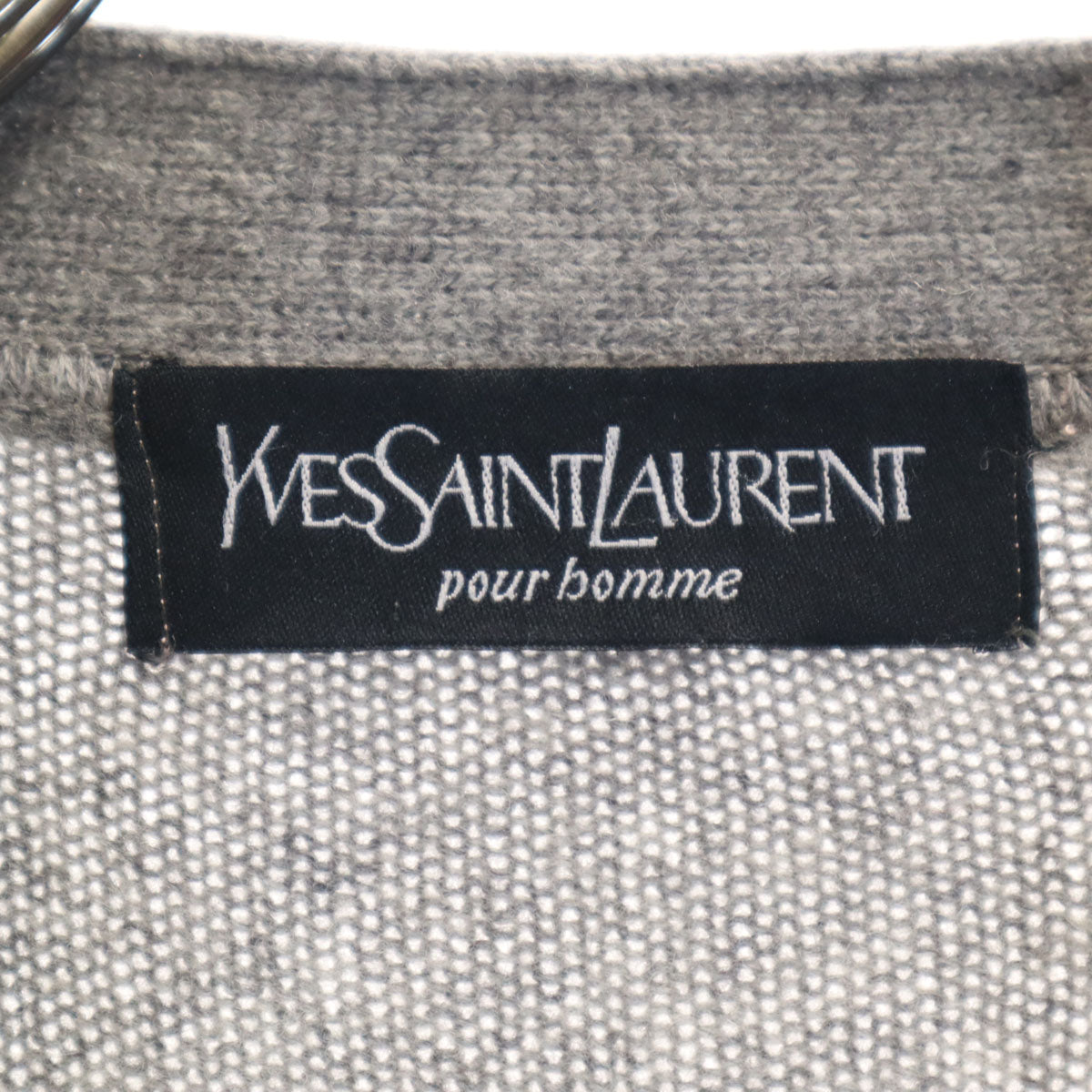Yves Saint Laurent pour homme イヴサンローラン プールオム 90s オールド 長袖 Vネック ニットカーディガン 3 グレー メンズ