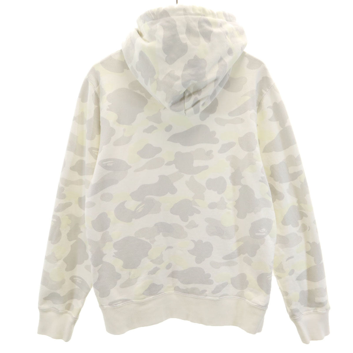 A BATHING APE アベイシングエイプ 日本製 蓄光 長袖 スウェットパーカー M ホワイト メンズ