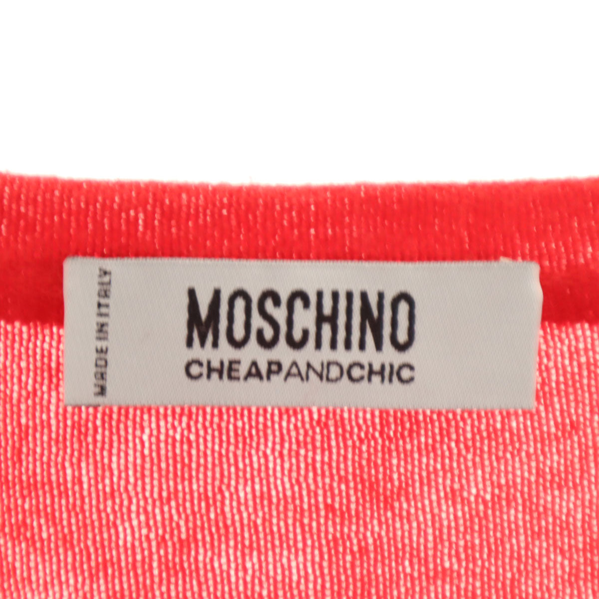 MOSCHINO モスキーノ イタリア製 長袖 ニットカーディガン レッド レディース