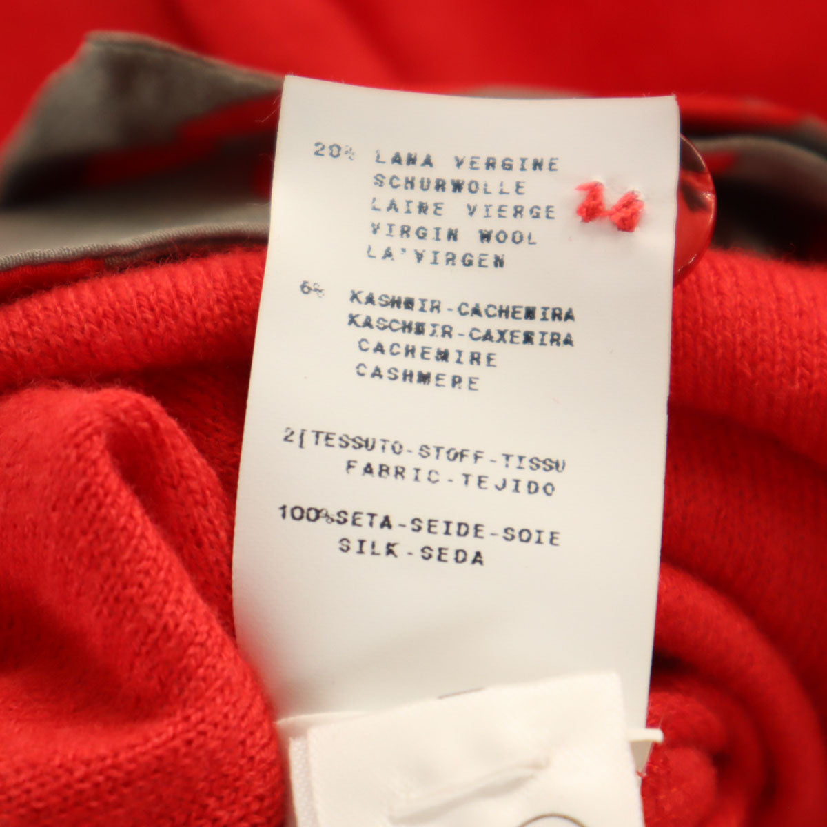 MOSCHINO モスキーノ イタリア製 長袖 ニットカーディガン レッド レディース