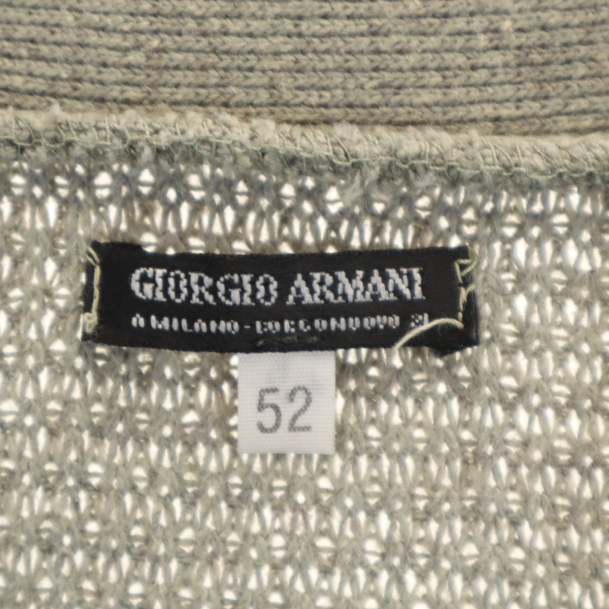GIORGIO ARMANI ジョルジオアルマーニ 90s イタリア製 オールド Vネック ニットベスト 52 グレー メンズ