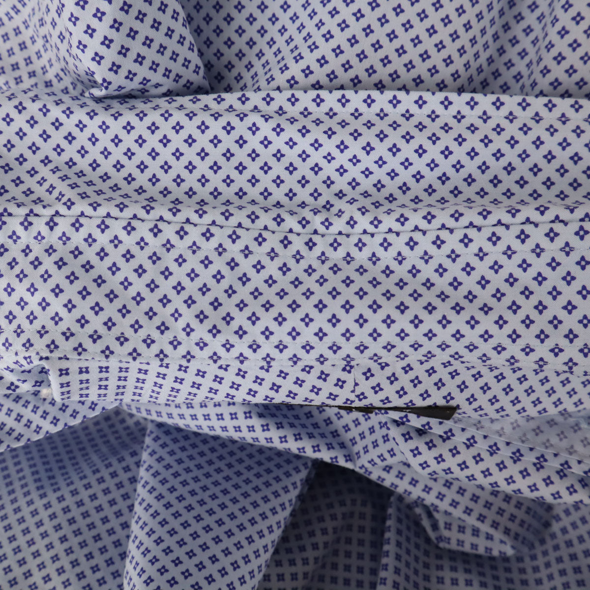 MACKINTOSH LONDON マッキントッシュロンドン 小紋柄 長袖 隠し ボタンダウンシャツ L ブルー系 メンズ