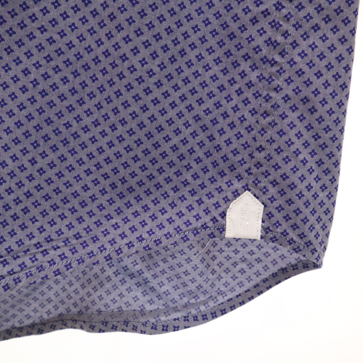 MACKINTOSH LONDON マッキントッシュロンドン 小紋柄 長袖 隠し ボタンダウンシャツ L ネイビー メンズ