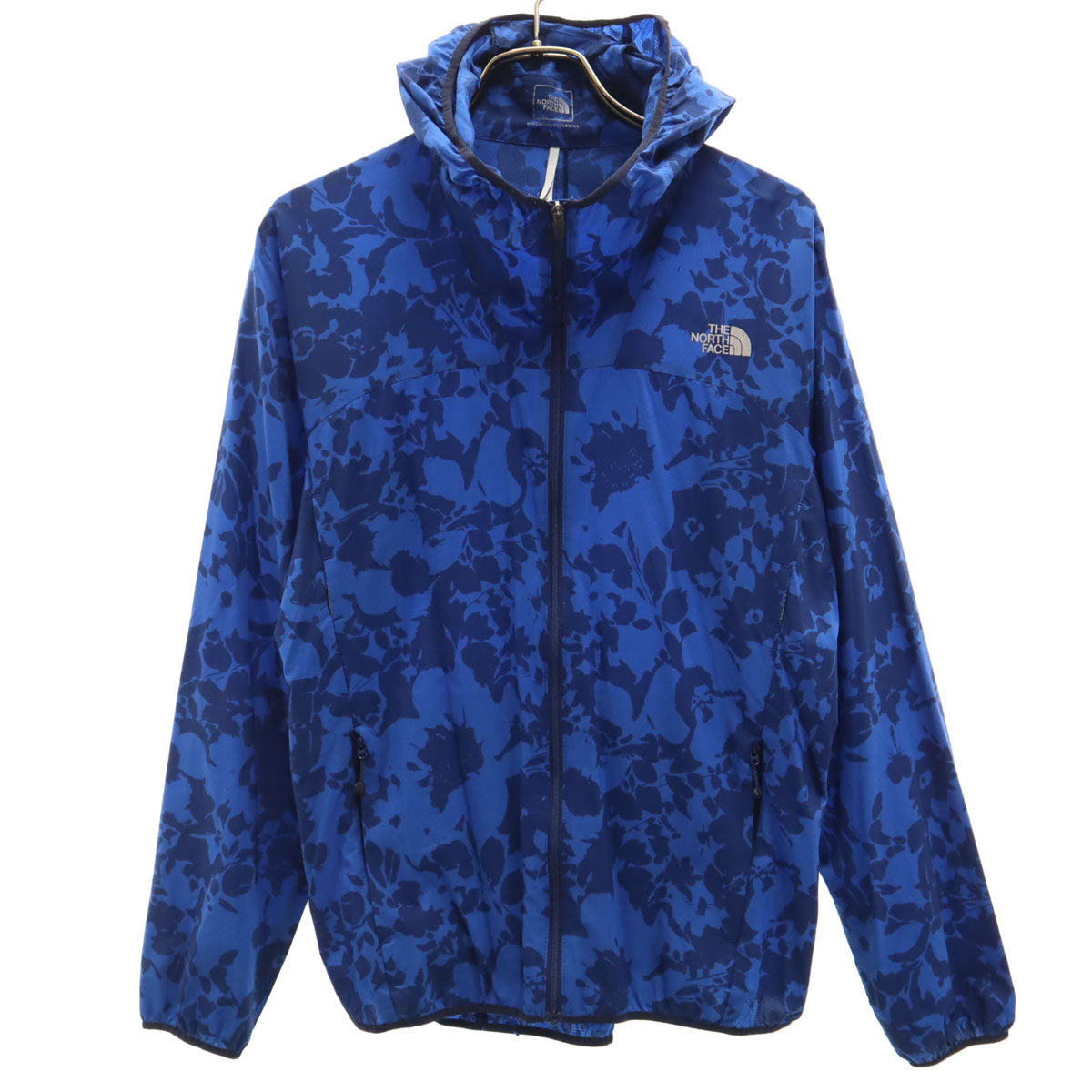 THE NORTH FACE ノースフェイス 総柄 ノベルティースワロウテイルベント フードジャケット L ブルー NPW21571 アウトドア レディース