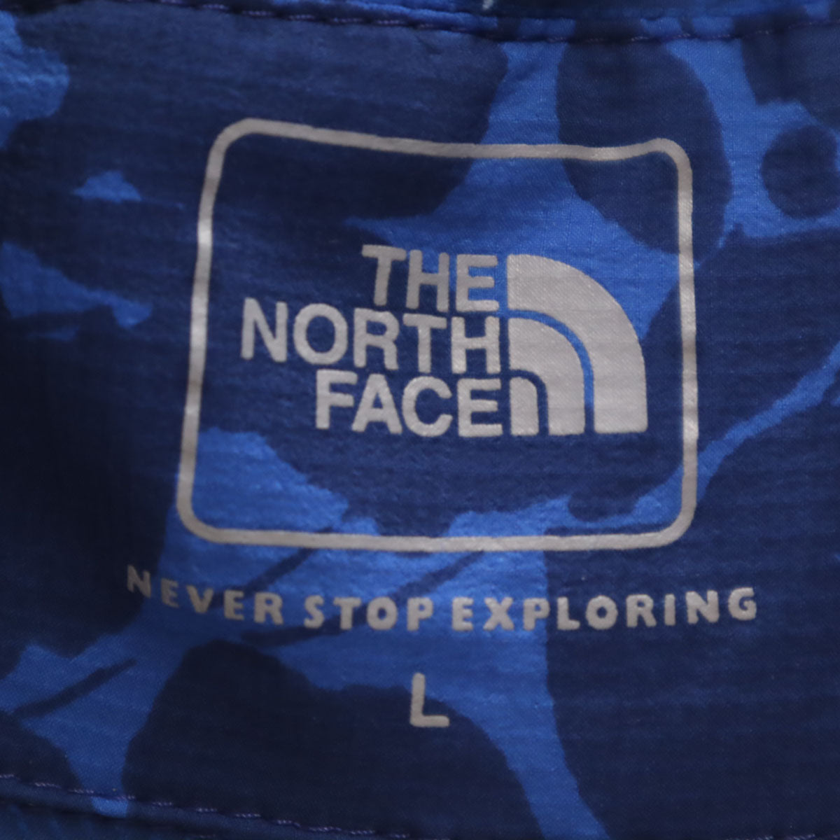 THE NORTH FACE ノースフェイス 総柄 ノベルティースワロウテイルベント フードジャケット L ブルー NPW21571 アウトドア レディース