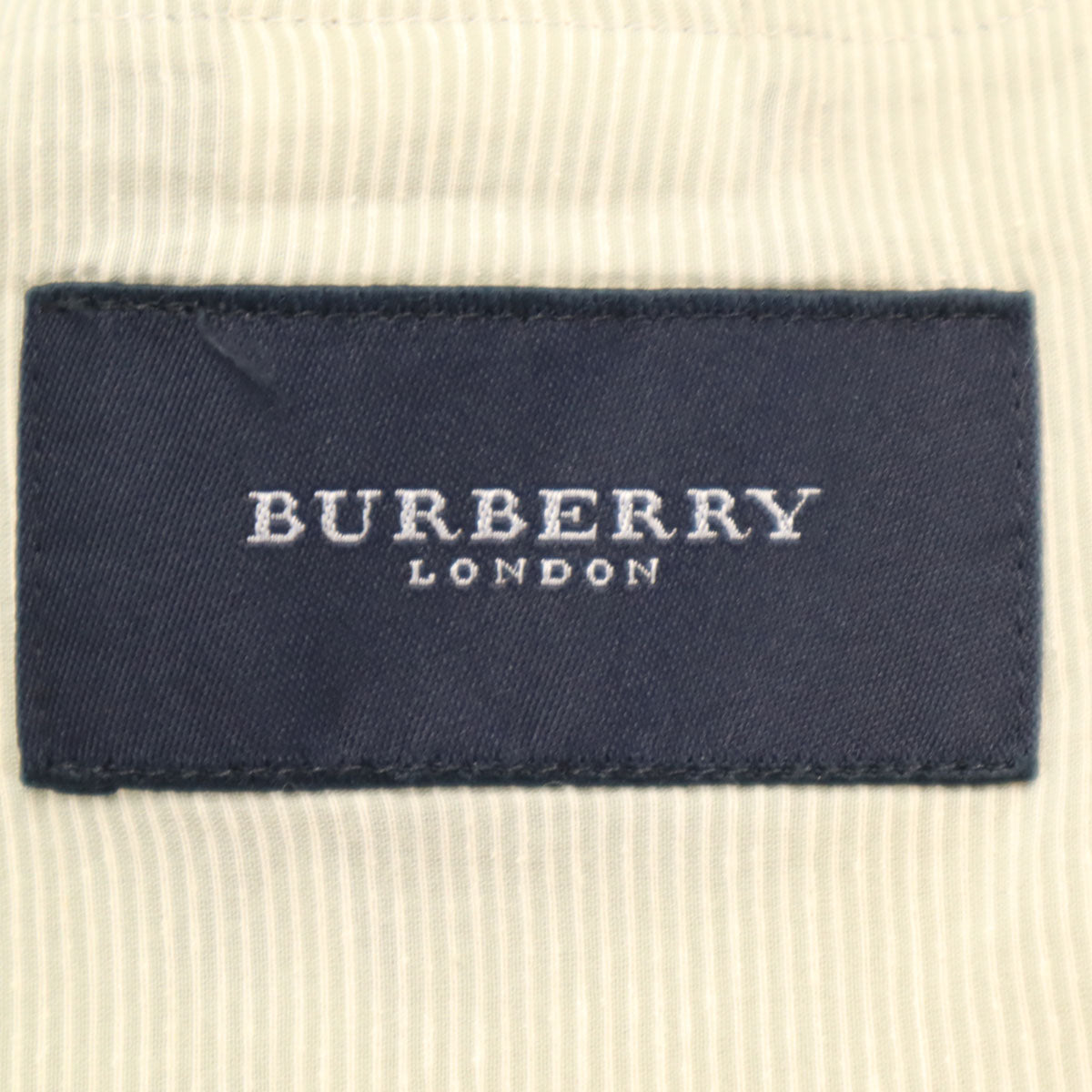 BURBERRY LONDON バーバリーロンドン 日本製 ストライプ柄 テーラードジャケット M オリーブ系 三陽商会 アンコン メンズ