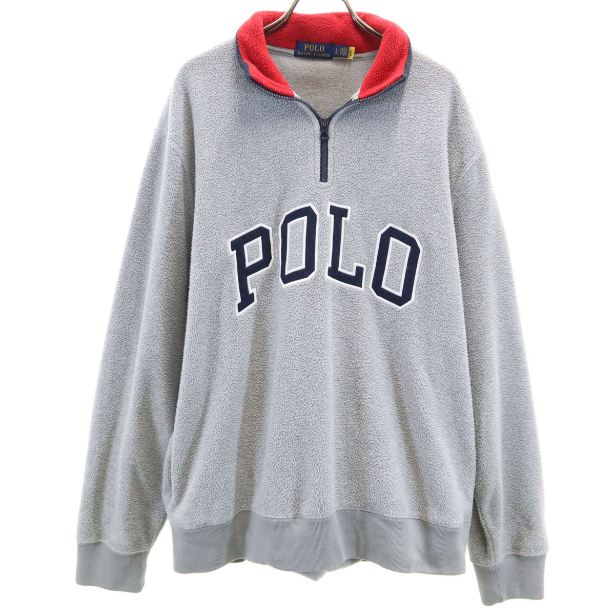 POLO RALPH LAUREN ポロラルフローレン 長袖 フリース ハーフジップ スウェット L グレー メンズ