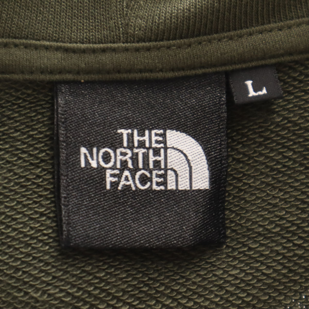 美品 THE NORTH FACE ノースフェイス 長袖 スウェット ジップパーカー L カーキ メンズ