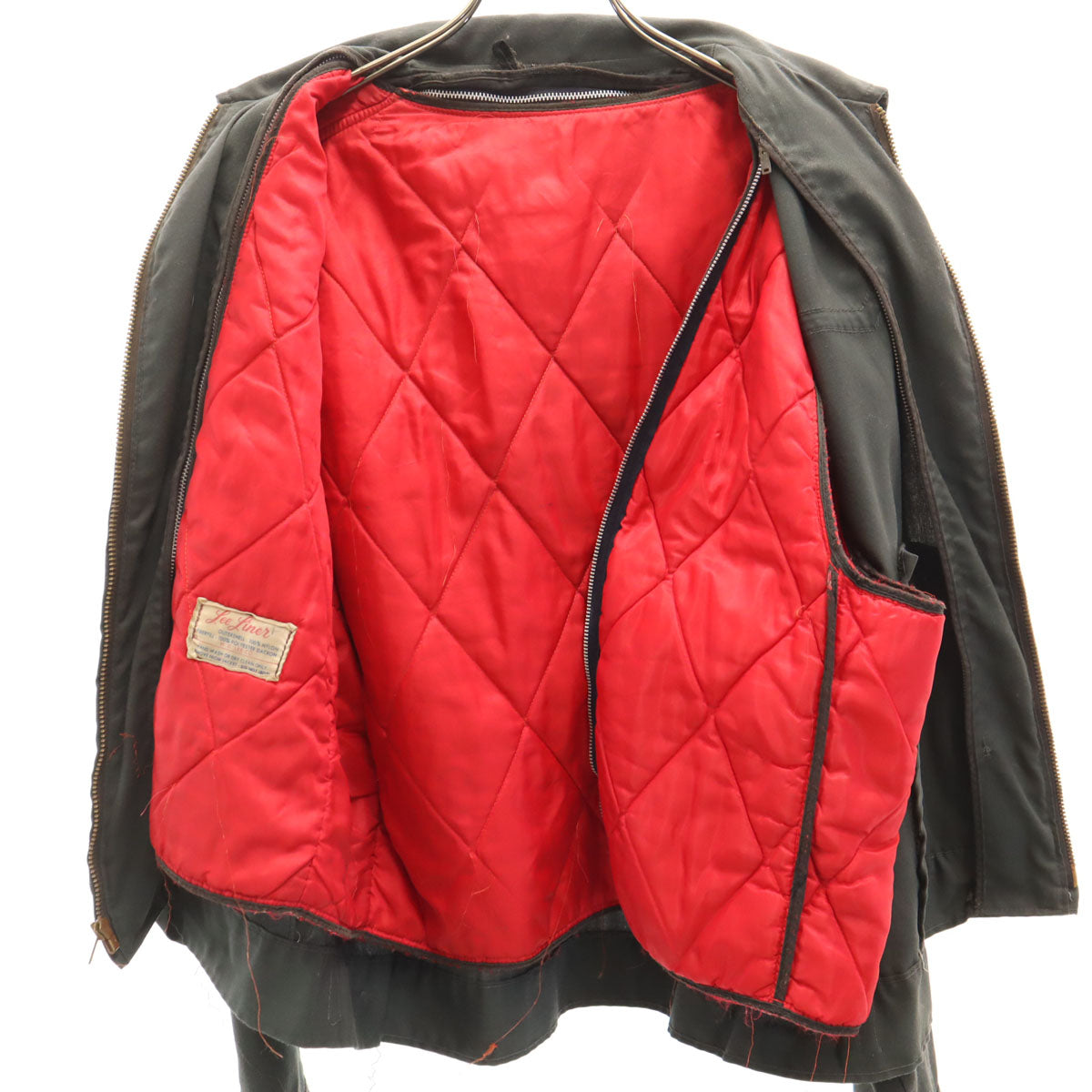 Lee リー 70s USA製 ヴィンテージ ブルゾン 40 チャコールグレー TALONジップ ジャケット ライナー付き メンズ