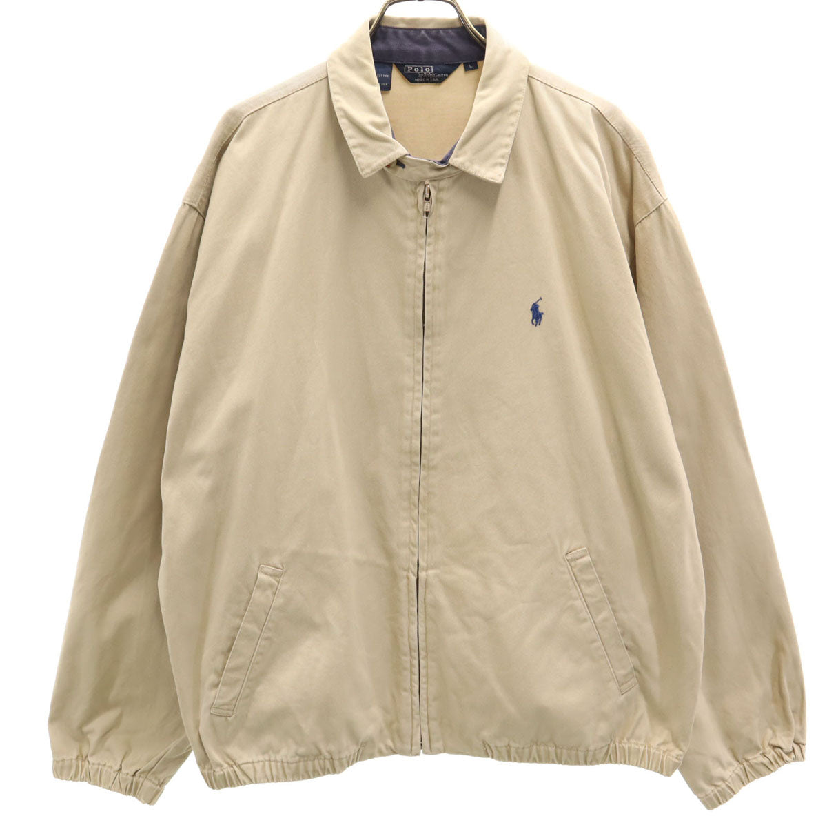 Polo by Ralph Lauren ポロバイラルフローレン 80s USA製 三角タグ ヴィンテージ スイングトップ L ベージュ ジャケット メンズ