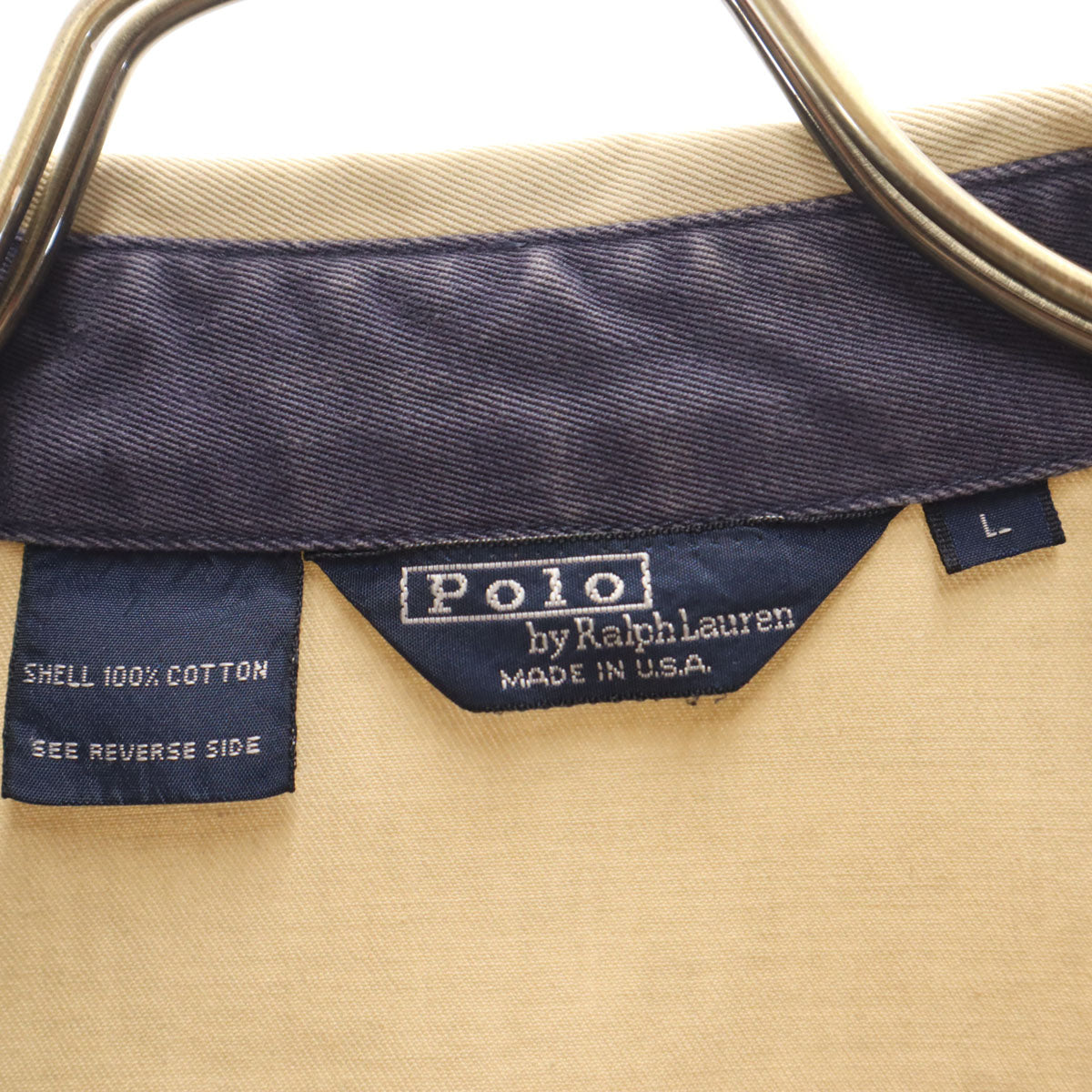 Polo by Ralph Lauren ポロバイラルフローレン 80s USA製 三角タグ ヴィンテージ スイングトップ L ベージュ ジャケット メンズ