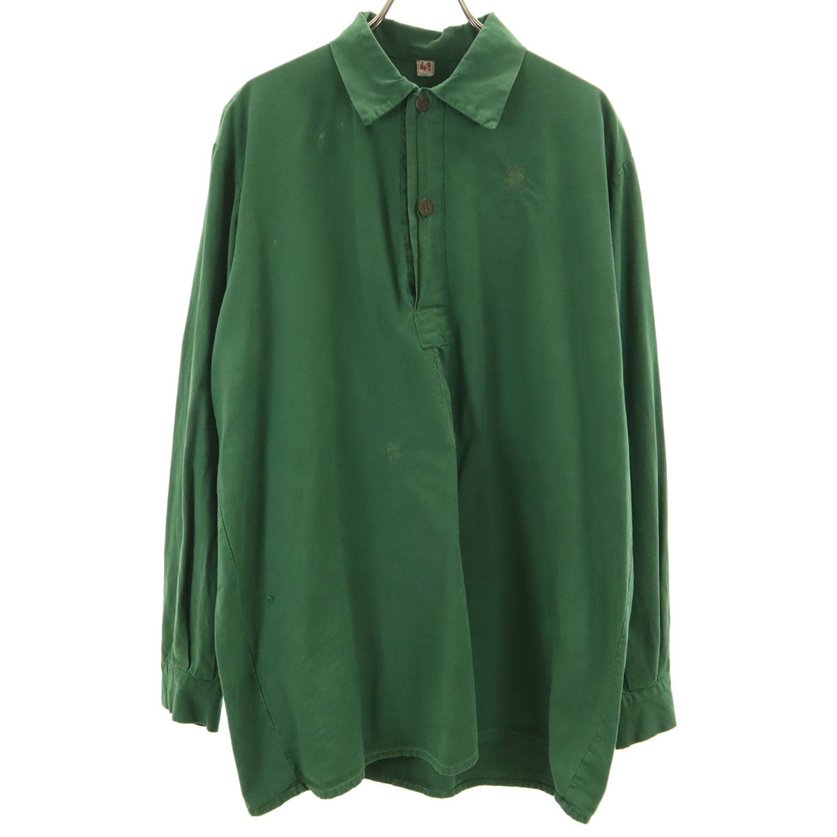 SWEDENISH ARMY スウェーデン軍 60s 70s ヴィンテージ 長袖 プルオーバー シャツ 41 グリーン ミリタリー メンズ