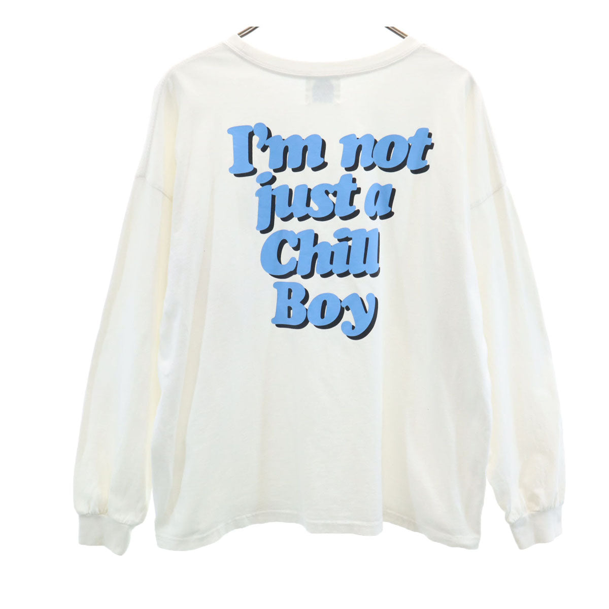 9090 ナインティナインティ バックプリント 長袖 Tシャツ M ホワイト ロンT メンズ