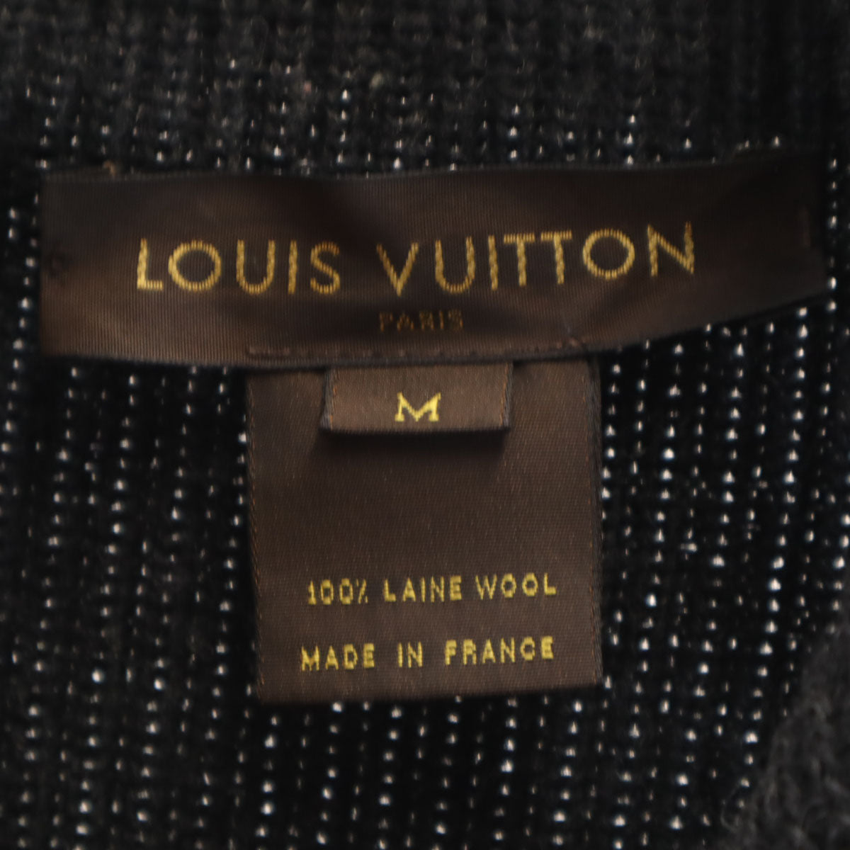 LOUIS VUITTON ルイヴィトン フランス製 長袖 タートルネック セーター M ブラック系 ニット メンズ