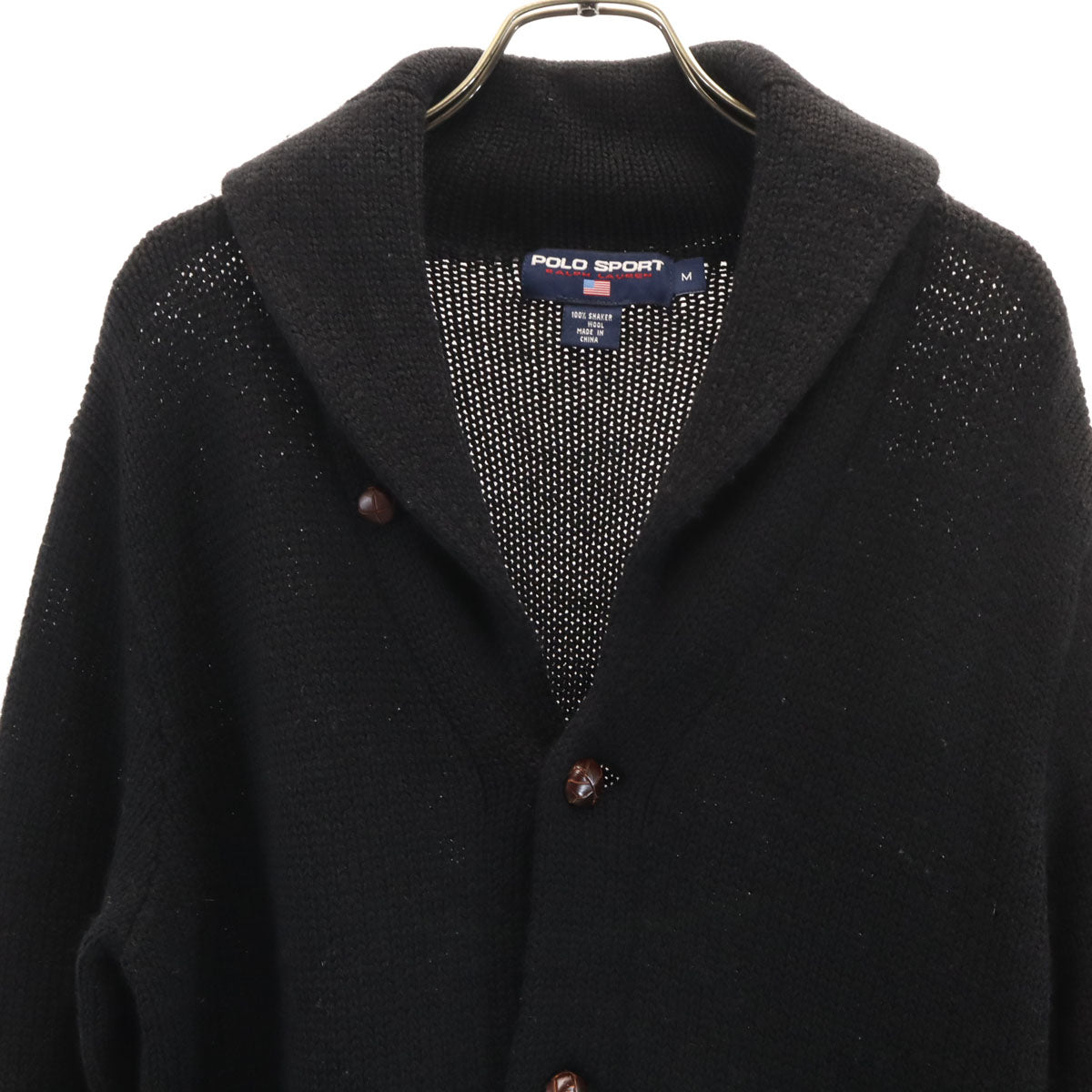 POLO SPORT RALPH LAUREN ポロスポーツラルフローレン 長袖 ショールカラー ニットカーディガン M ブラック メンズ