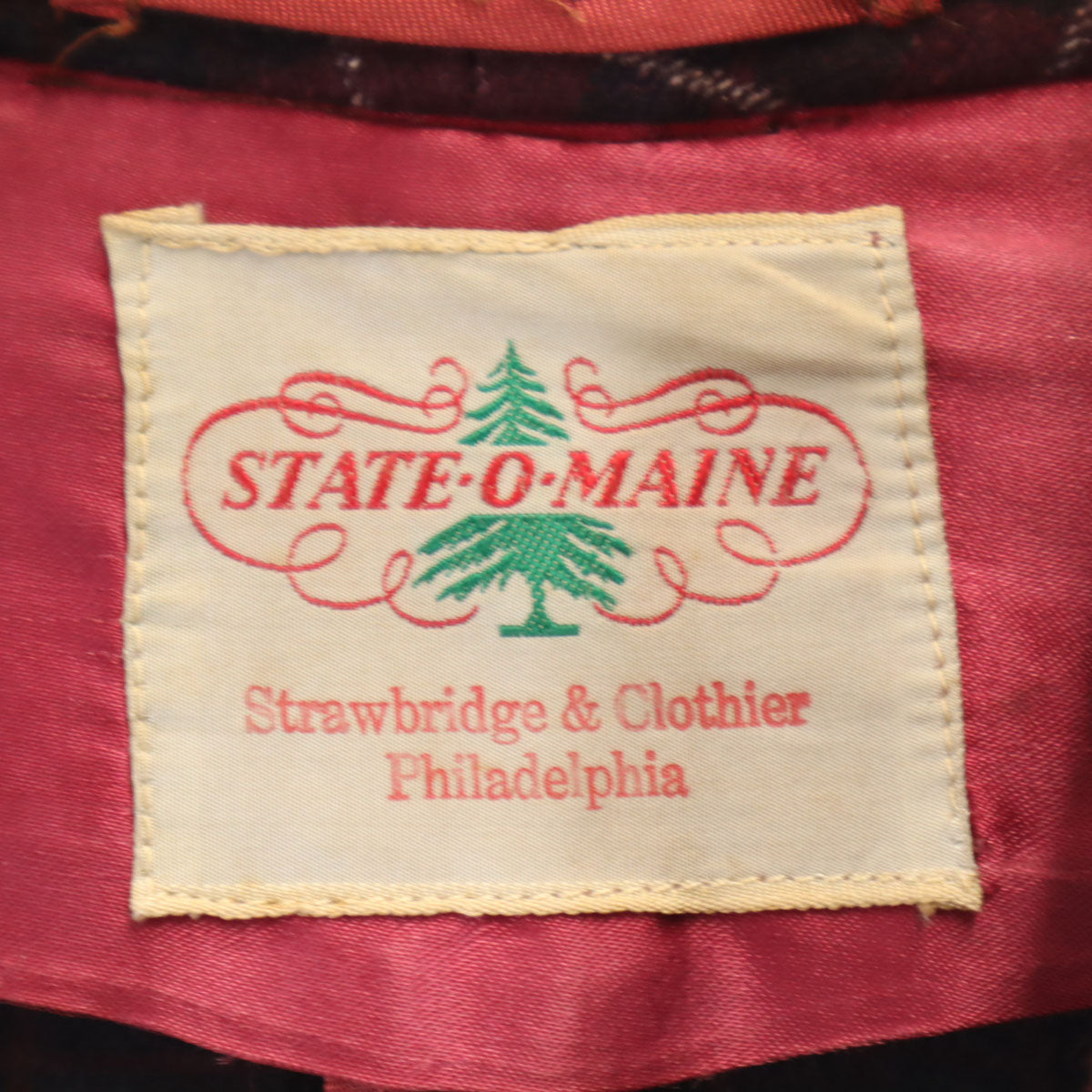 State O Maine 30s ヴィンテージ スモーキング ジャケット ボルドー メンズ