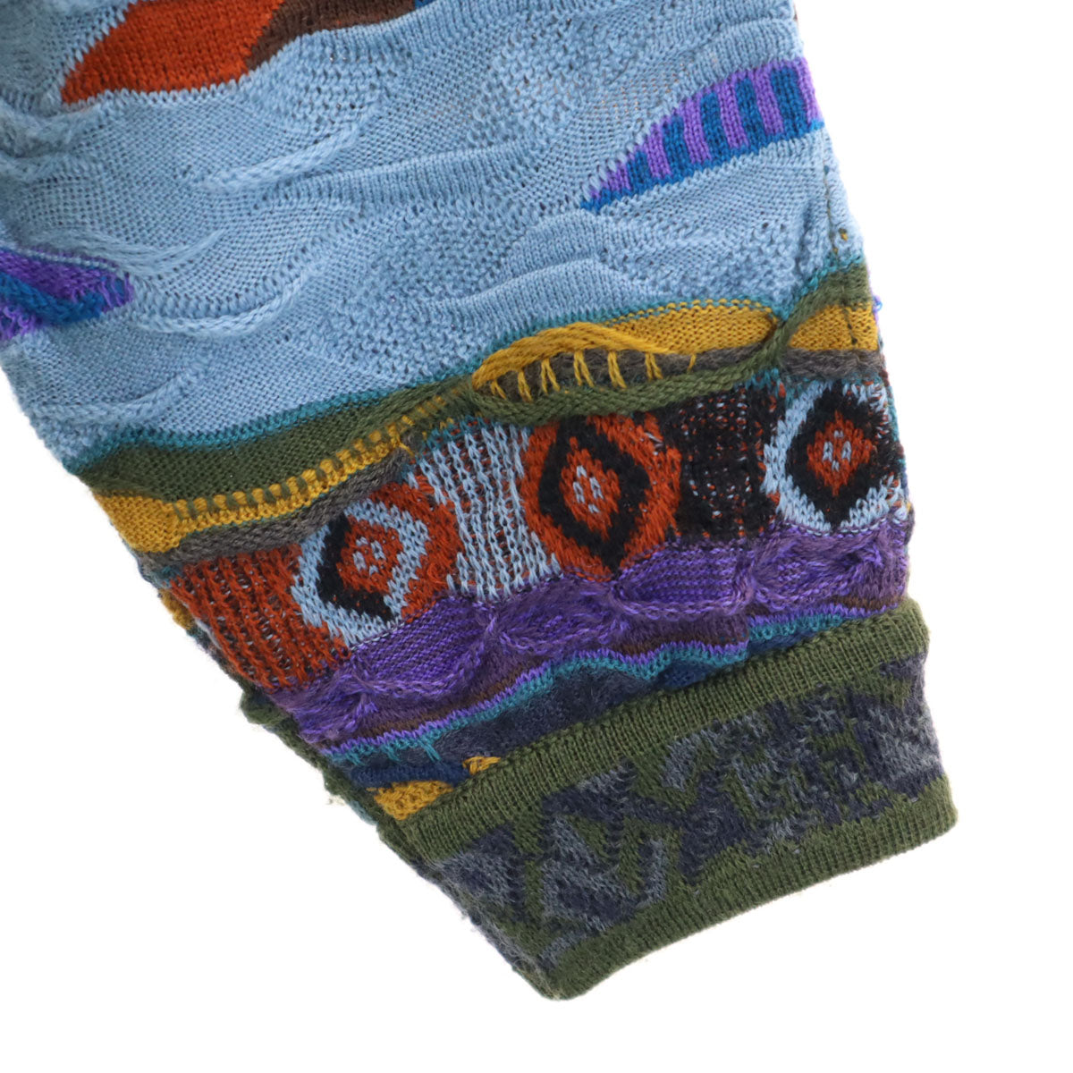 COOGI クージー 90s オーストラリア製 オールド 長袖 3D Vネック ニットカーディガン S メンズ