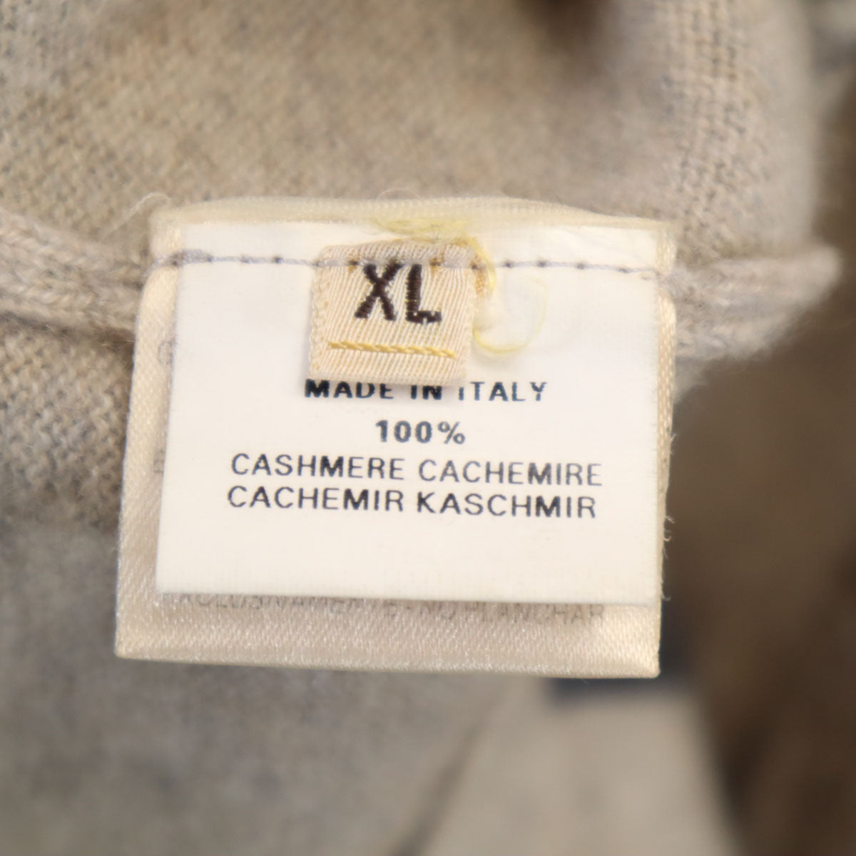 HERMES エルメス イタリア製 カシミヤ100% オールド ストライプ柄 長袖 ハーフジップ セーター XL ベージュ ニット メンズ