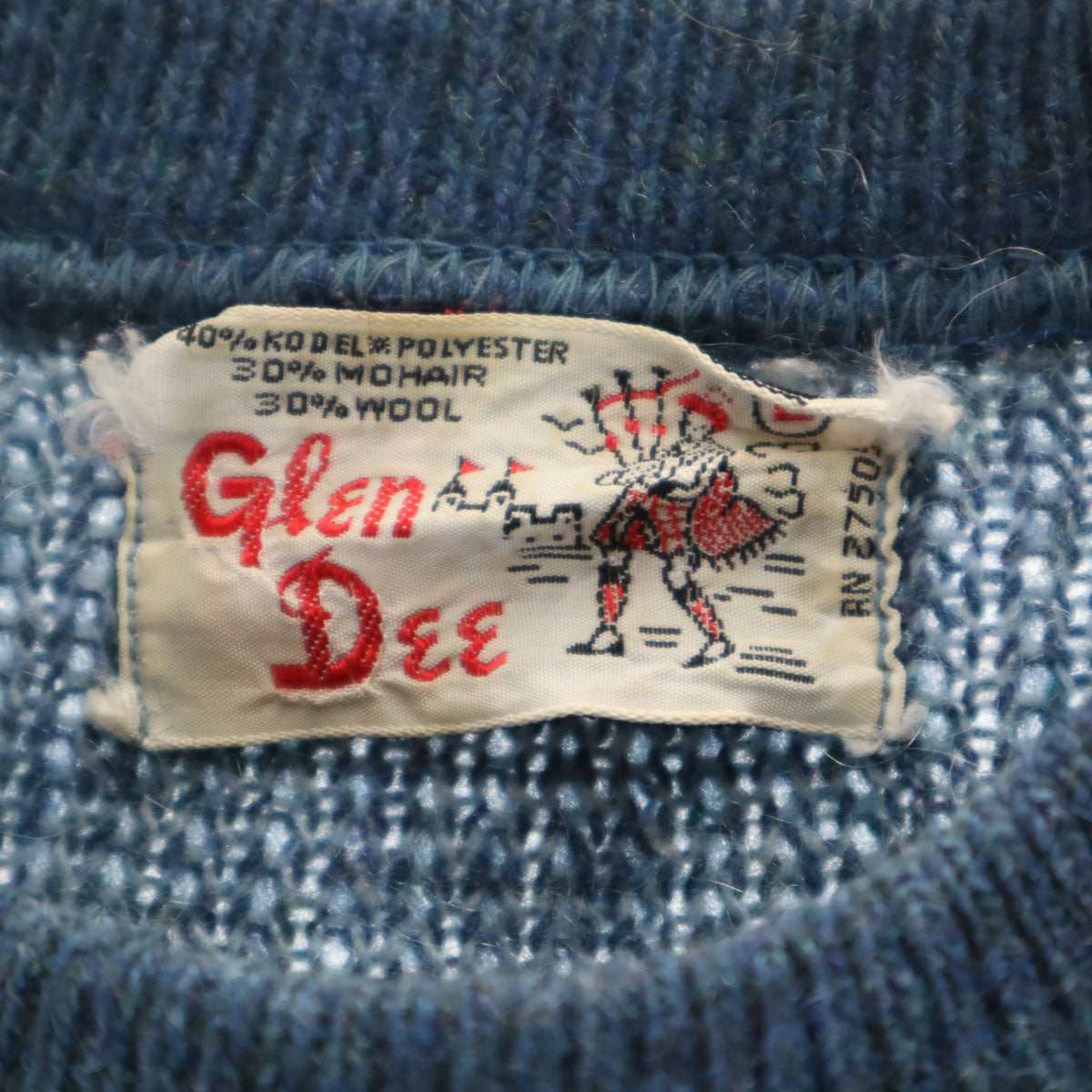 Glen Dee 60s ヴィンテージ 長袖 ニット L ライトブルー セーター メンズ