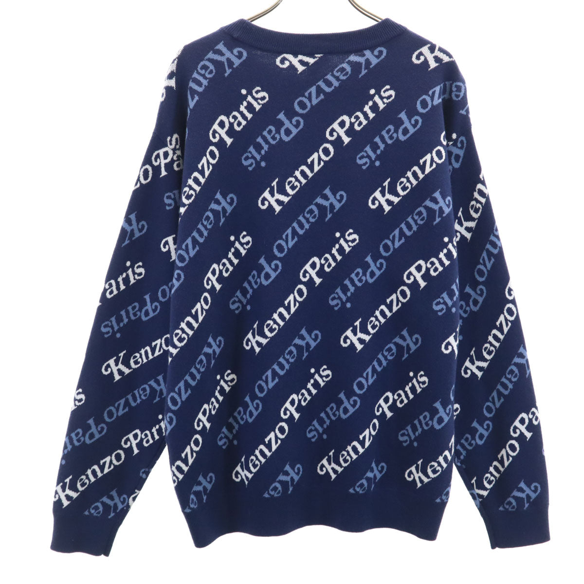 未使用 KENZO ケンゾー 総ロゴ 長袖 ニット S ネイビー セーター メンズ
