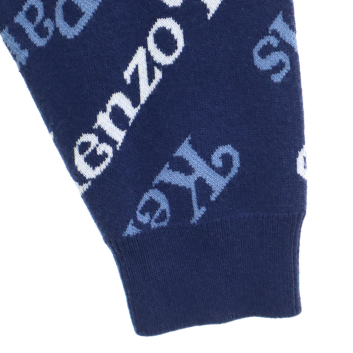 未使用 KENZO ケンゾー 総ロゴ 長袖 ニット S ネイビー セーター メンズ