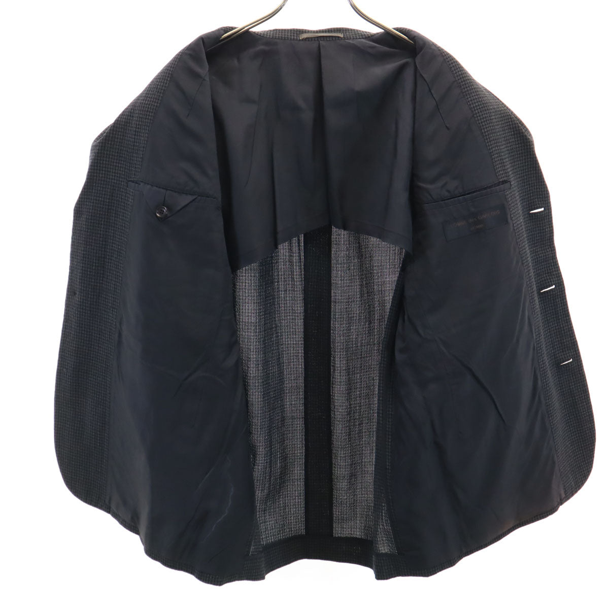 COMME des GARCONS HOMME コムデギャルソンオム 1998年 90s 日本製 オールド チェック柄 テーラードジャケット S チャコールグレー メンズ