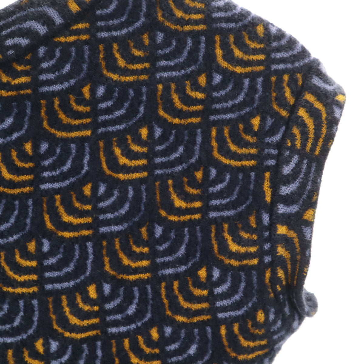 Missoni ミッソーニ 総柄 フレンチスリーブ ニット 38 ネイビー レディース